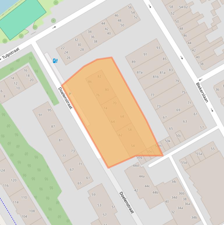 Kaart van postcodegebied 2282NZ.