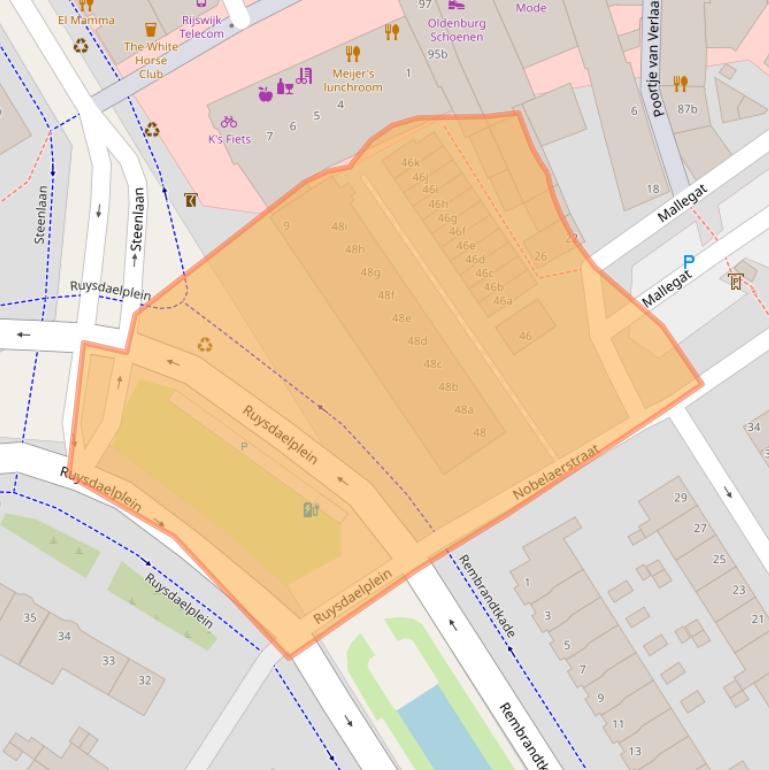 Kaart van postcodegebied 2282OO.