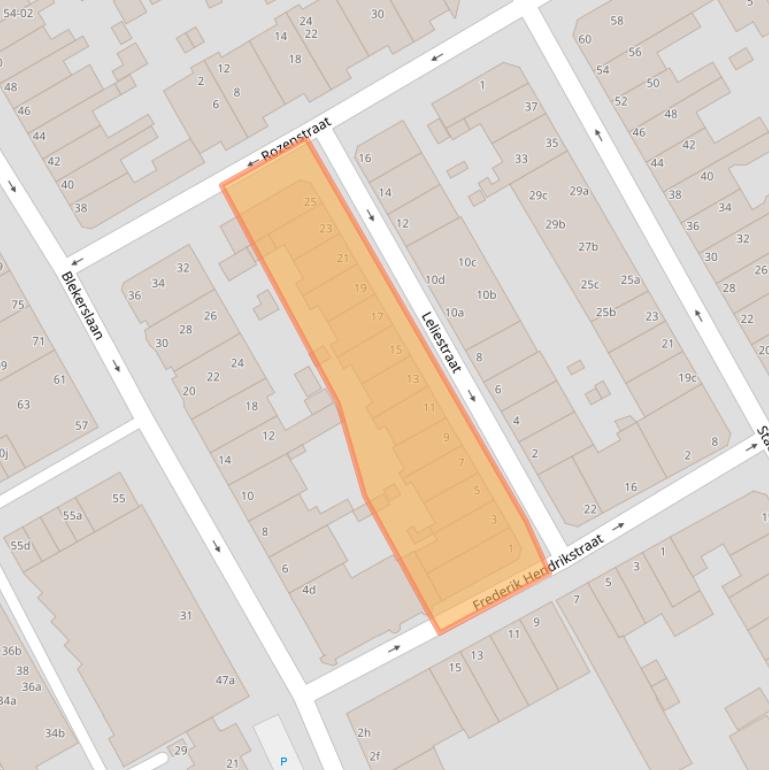 Kaart van postcodegebied 2282PJ.