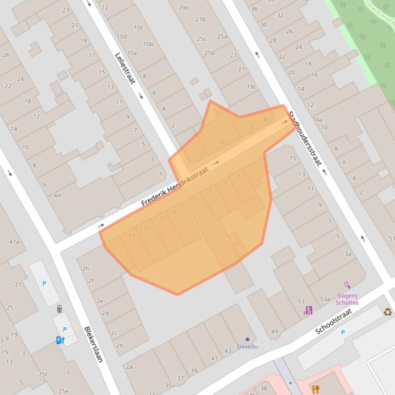 Kaart van postcodegebied 2282PL.