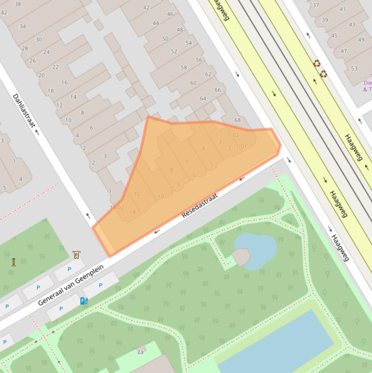 Kaart van postcodegebied 2282RA.