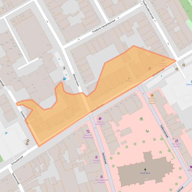 Kaart van postcodegebied 2282RB.