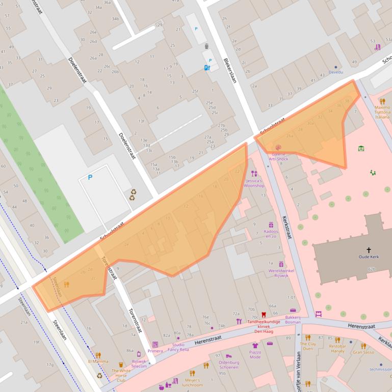 Kaart van postcodegebied 2282RD.