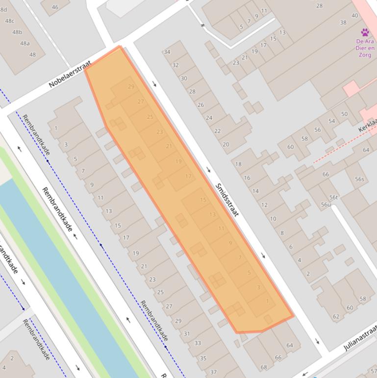 Kaart van postcodegebied 2282RH.