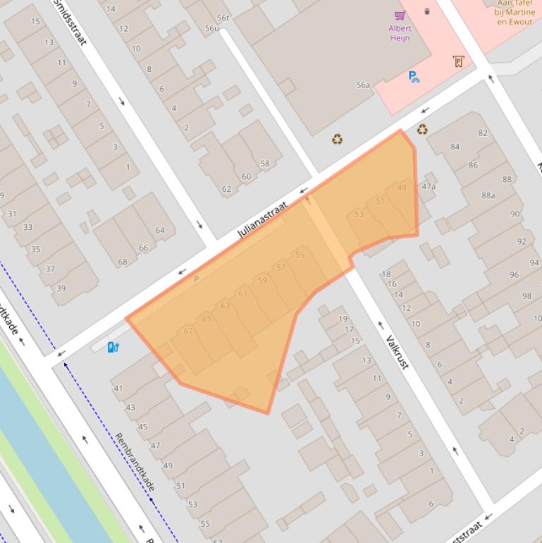 Kaart van postcodegebied 2282RM.