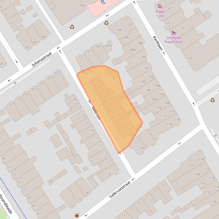 Kaart van postcodegebied 2282RV.