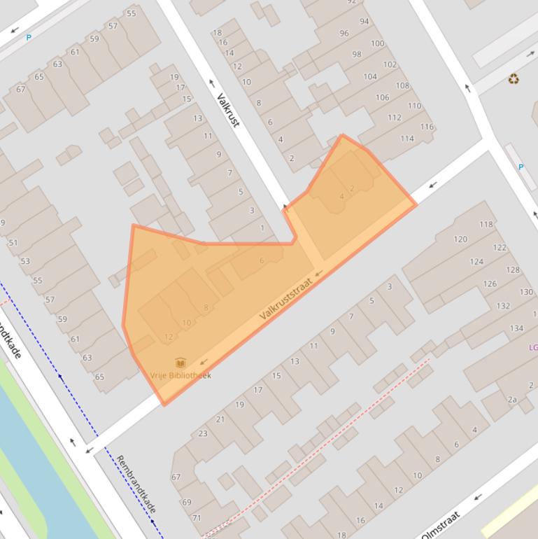 Kaart van postcodegebied 2282RX.