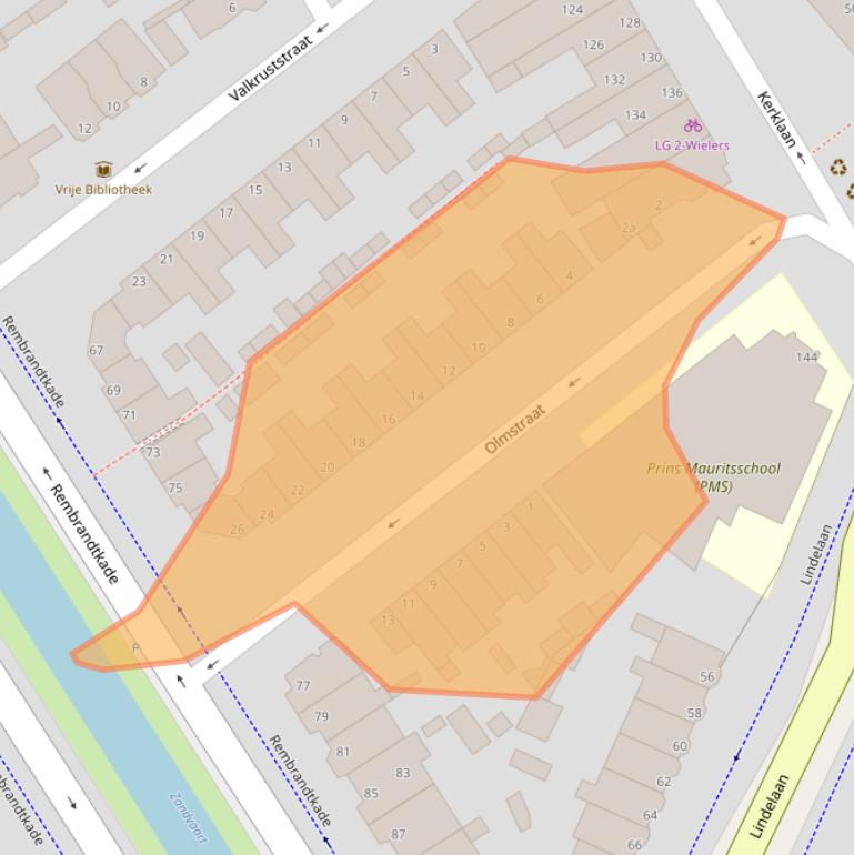 Kaart van postcodegebied 2282SB.