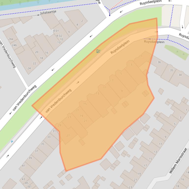 Kaart van postcodegebied 2282SC.