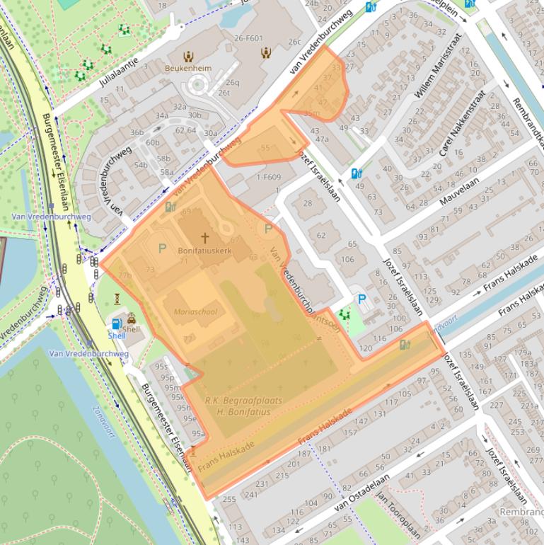 Kaart van postcodegebied 2282SE.