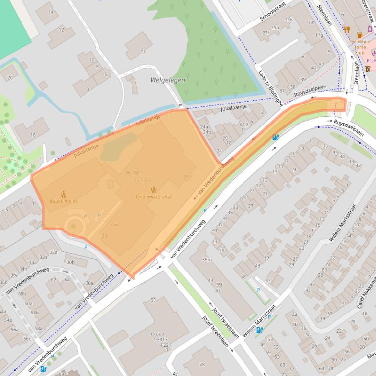 Kaart van postcodegebied 2282SH.