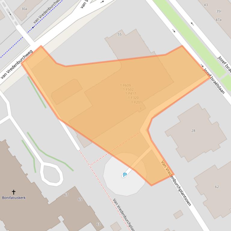 Kaart van postcodegebied 2282SK.