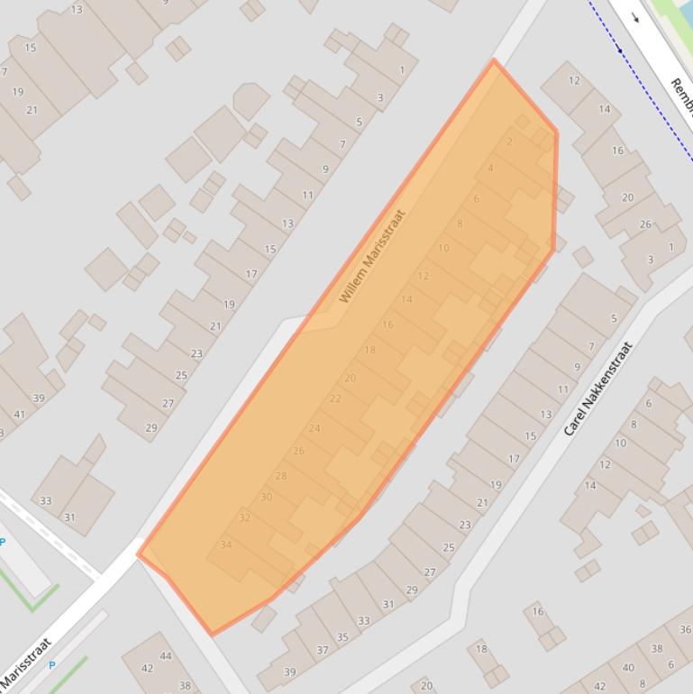 Kaart van postcodegebied 2282SP.