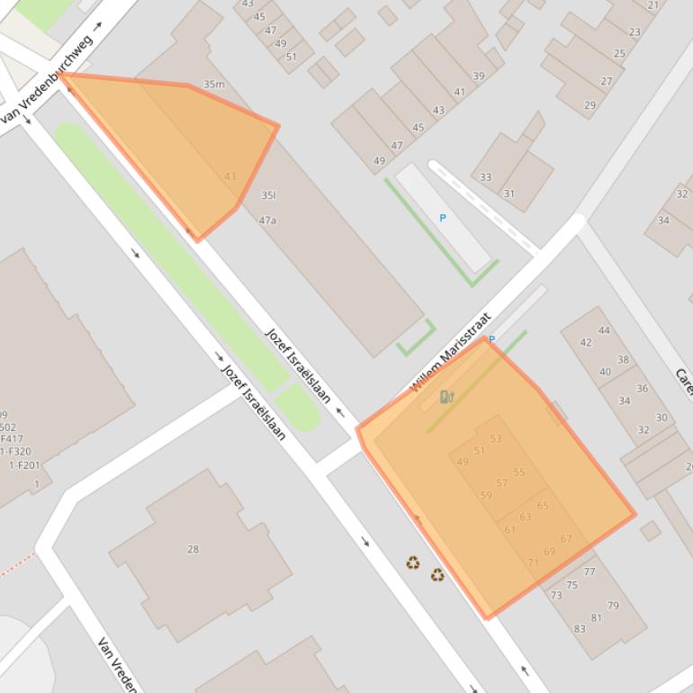 Kaart van postcodegebied 2282TB.