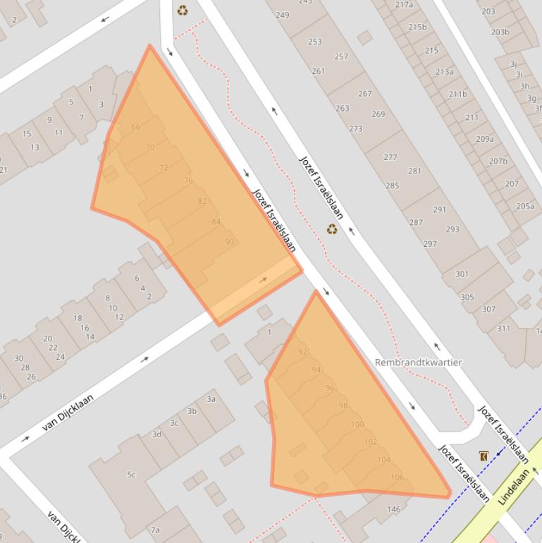 Kaart van postcodegebied 2282TM.