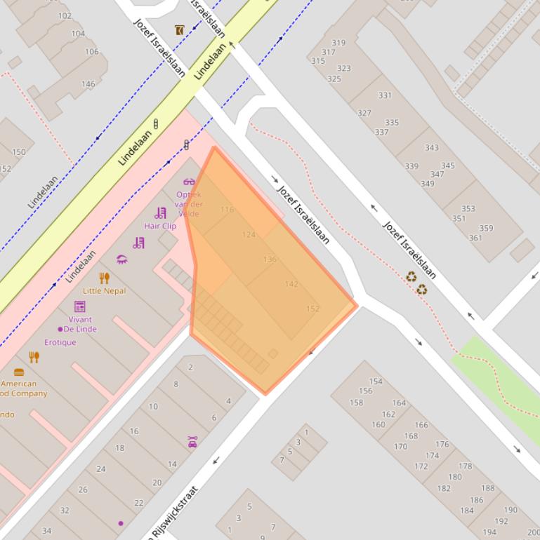 Kaart van postcodegebied 2282TN.