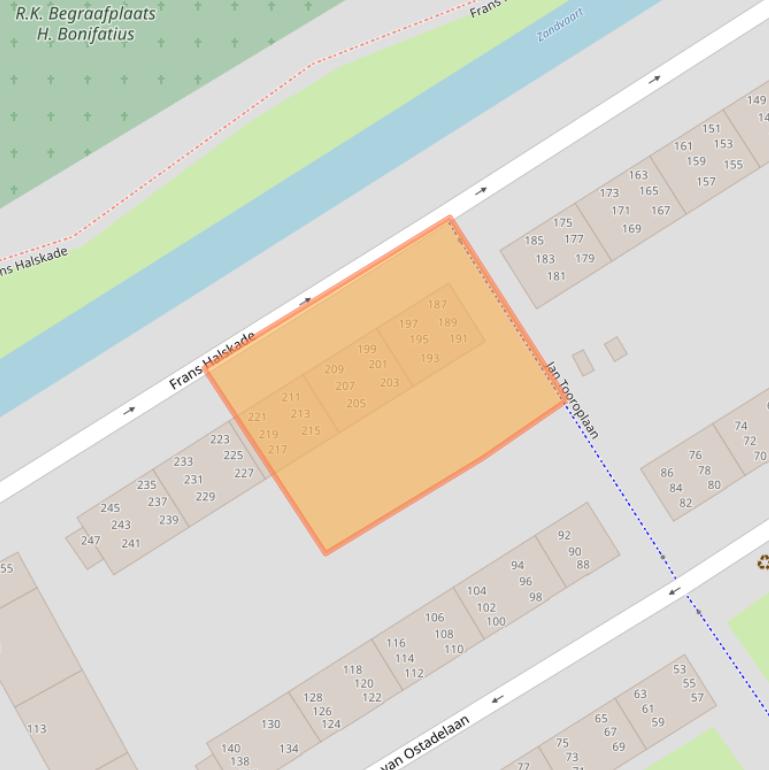 Kaart van postcodegebied 2282TX.