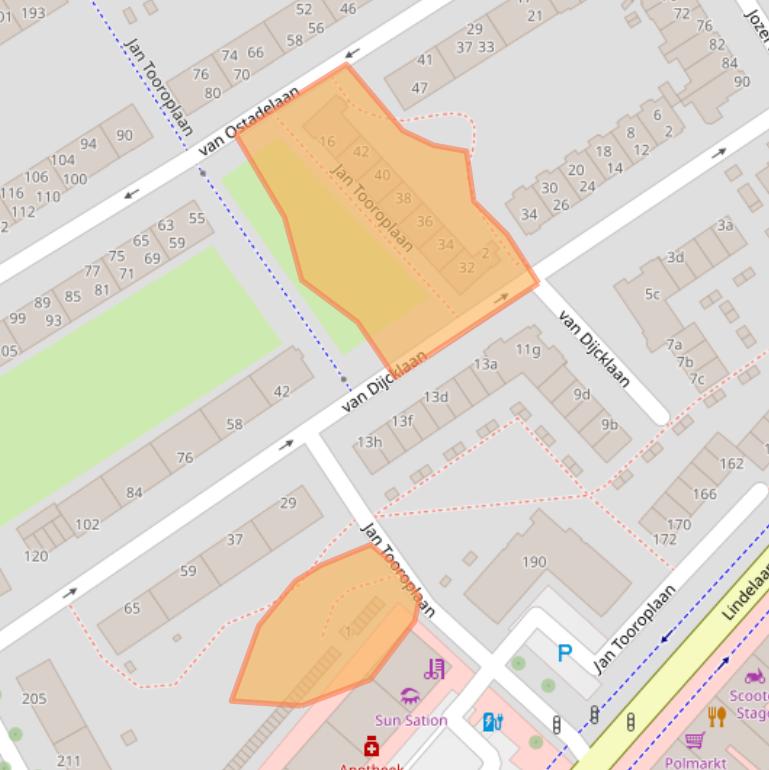 Kaart van postcodegebied 2282VD.