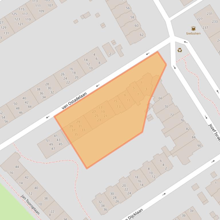 Kaart van postcodegebied 2282VE.