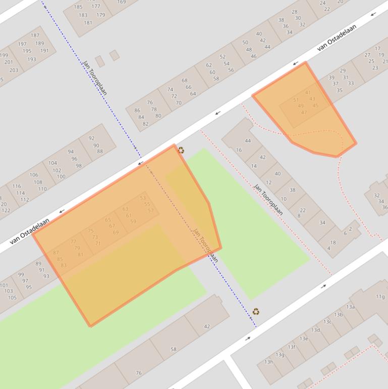 Kaart van postcodegebied 2282VG.