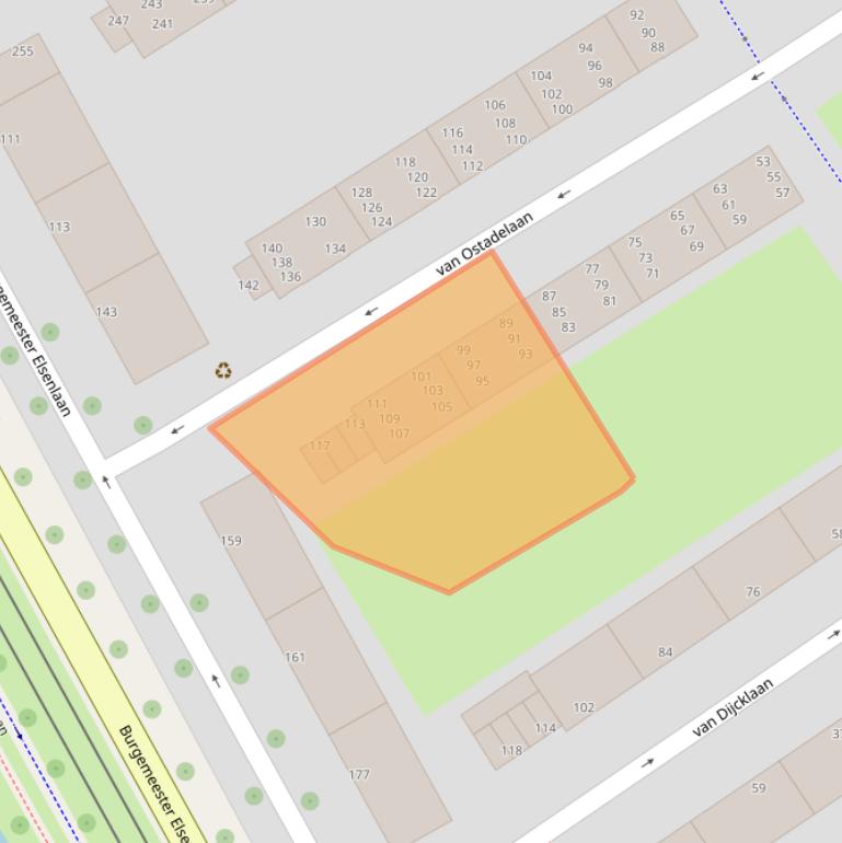 Kaart van postcodegebied 2282VH.