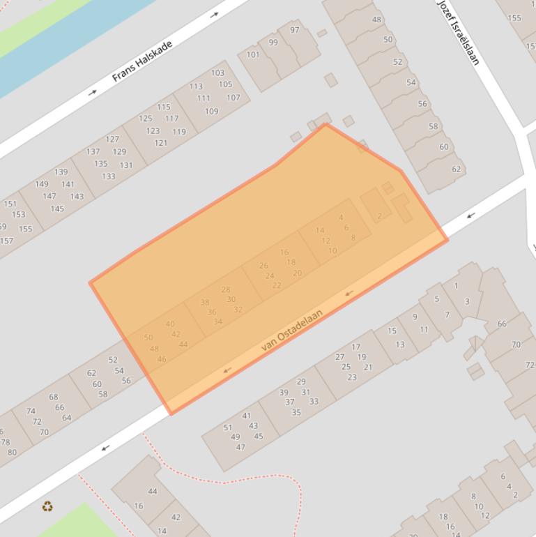 Kaart van postcodegebied 2282VJ.