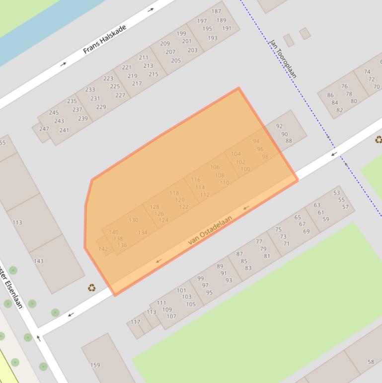 Kaart van postcodegebied 2282VL.