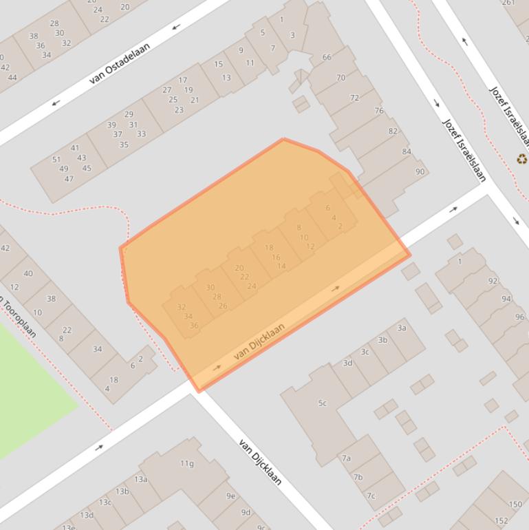 Kaart van postcodegebied 2282VP.