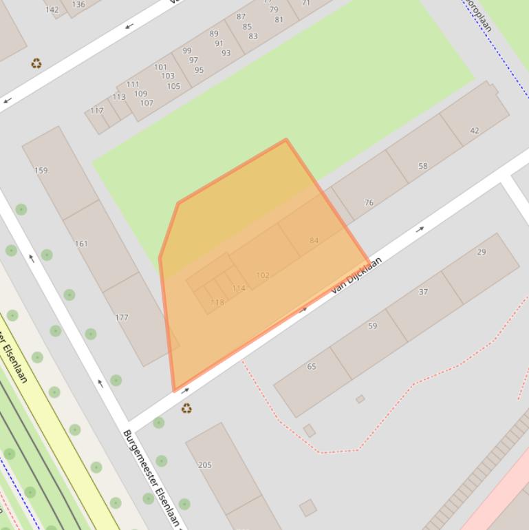 Kaart van postcodegebied 2282VS.