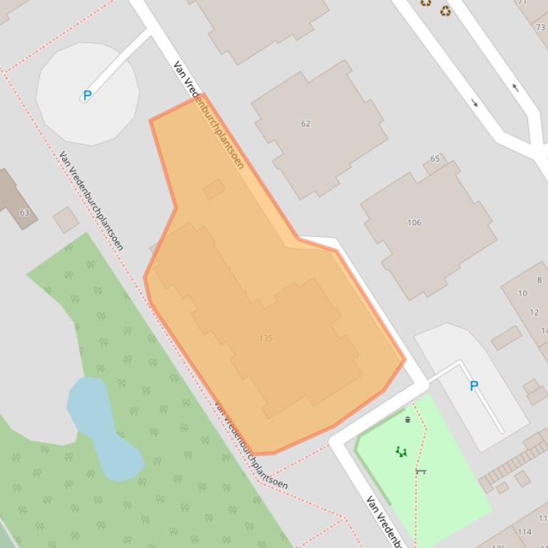 Kaart van postcodegebied 2282WD.