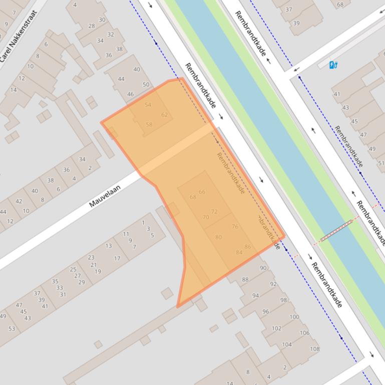 Kaart van postcodegebied 2282XB.