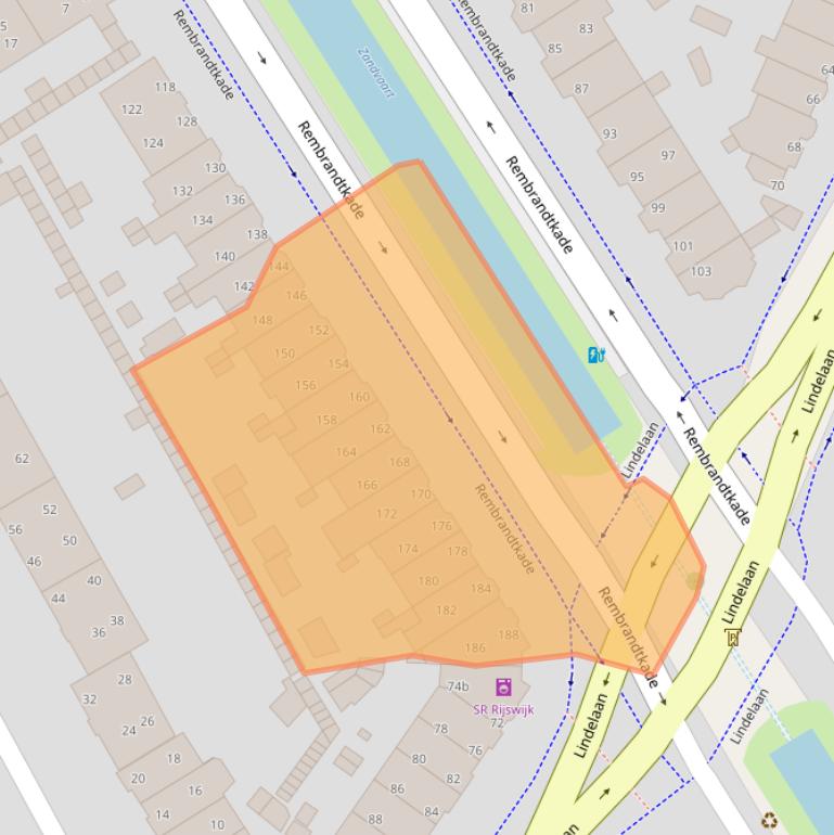 Kaart van postcodegebied 2282XD.