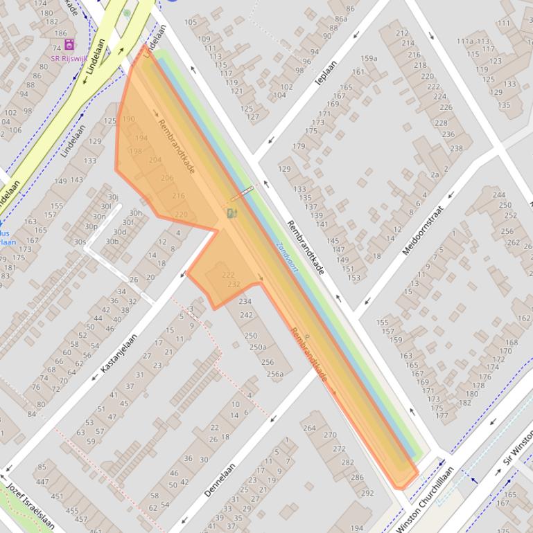 Kaart van postcodegebied 2282XE.