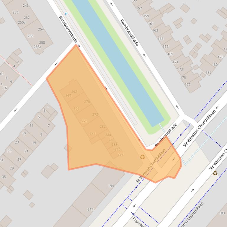 Kaart van postcodegebied 2282XH.