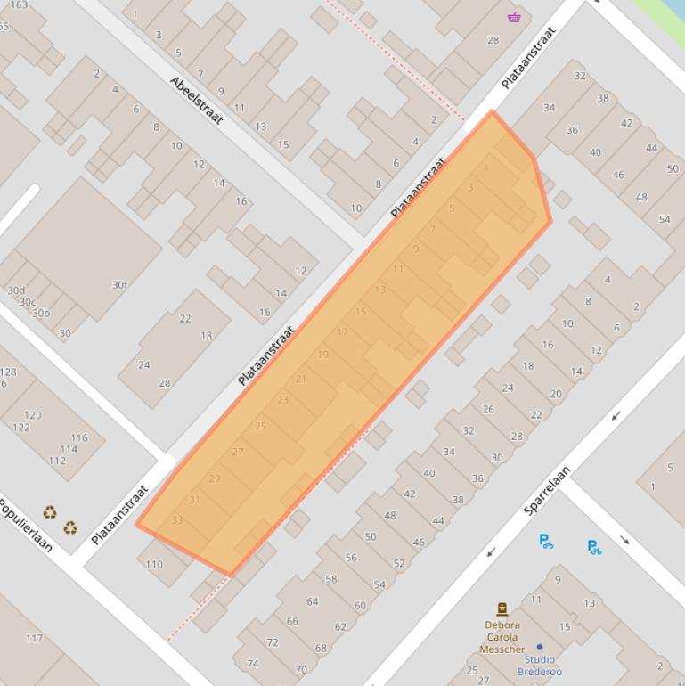 Kaart van postcodegebied 2282XK.