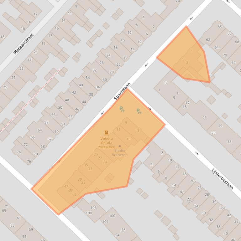 Kaart van postcodegebied 2282XN.