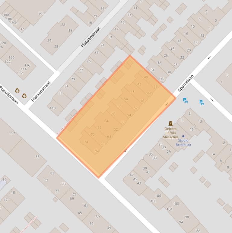 Kaart van postcodegebied 2282XR.