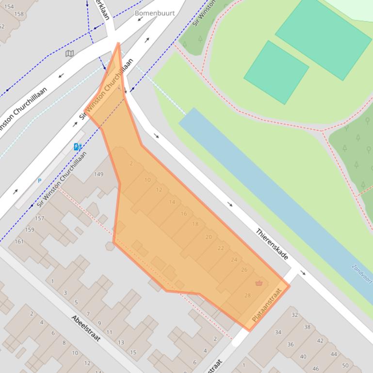 Kaart van postcodegebied 2282XT.