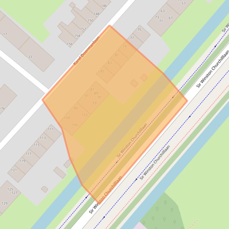 Kaart van postcodegebied 2283AJ.