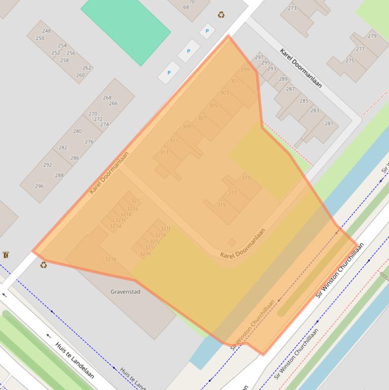 Kaart van postcodegebied 2283AR.