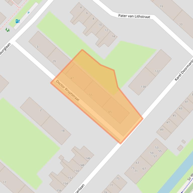 Kaart van postcodegebied 2283KB.