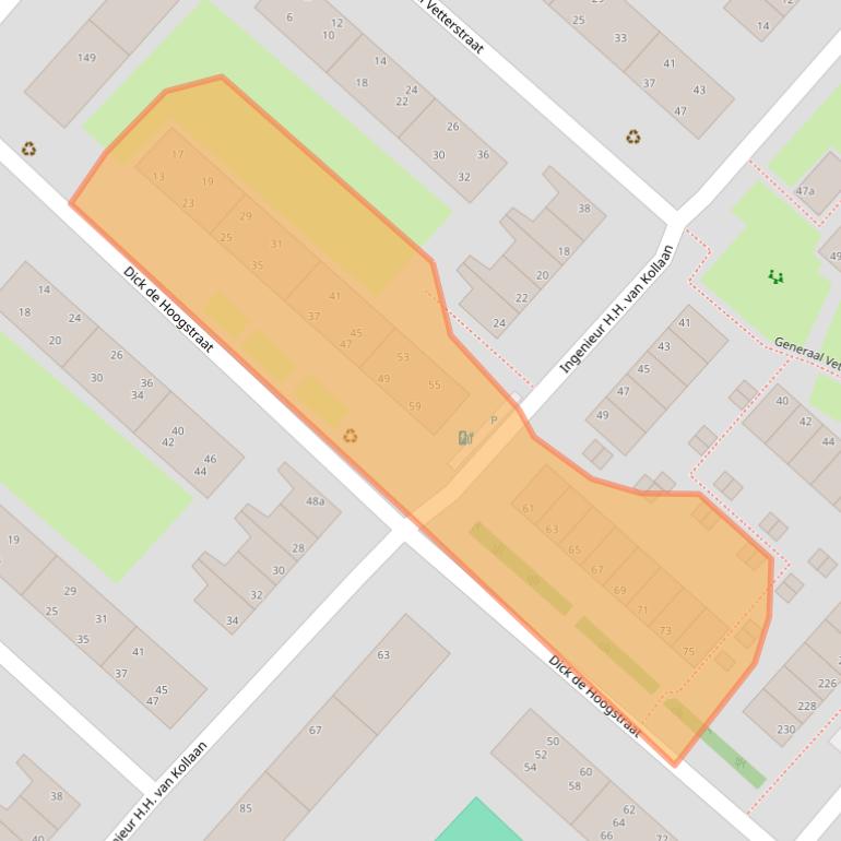 Kaart van postcodegebied 2283LA.