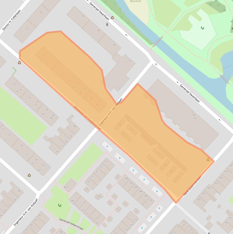 Kaart van postcodegebied 2283LL.