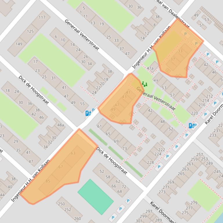 Kaart van postcodegebied 2283NB.