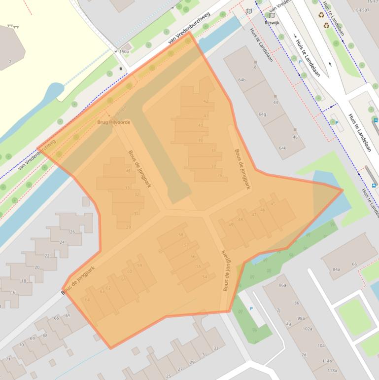 Kaart van postcodegebied 2283TJ.