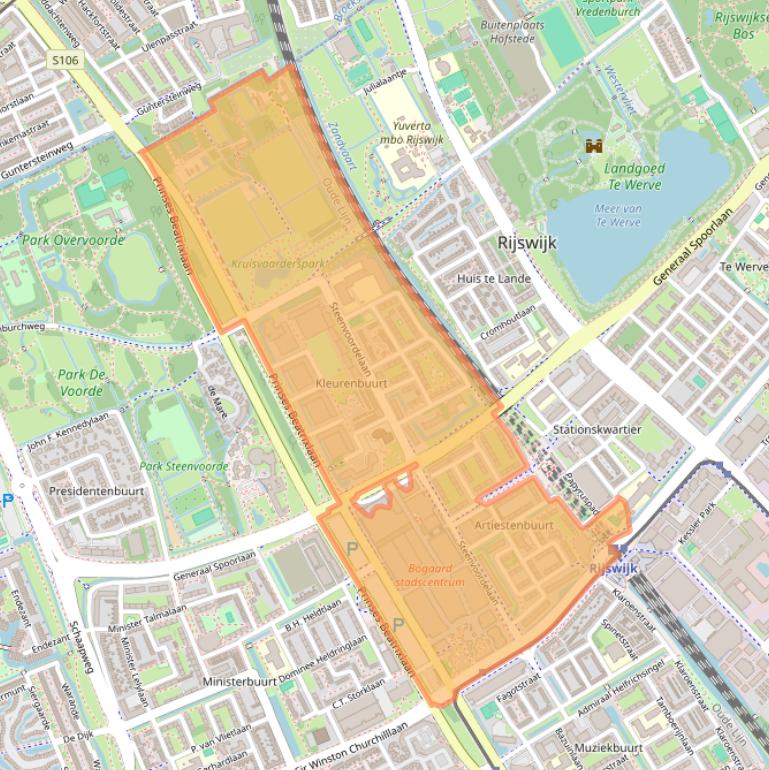 Kaart van postcodegebied 2284.