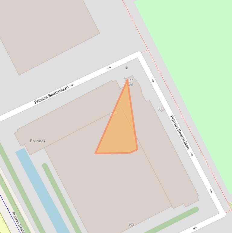 Kaart van postcodegebied 2284AJ.