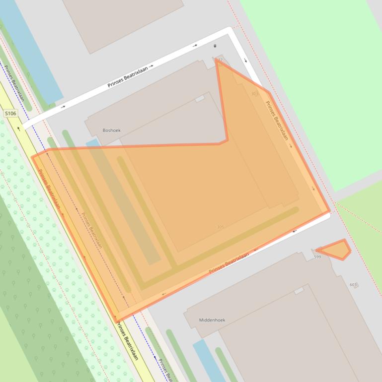 Kaart van postcodegebied 2284AL.