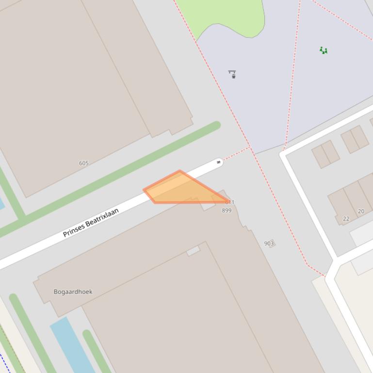 Kaart van postcodegebied 2284BE.