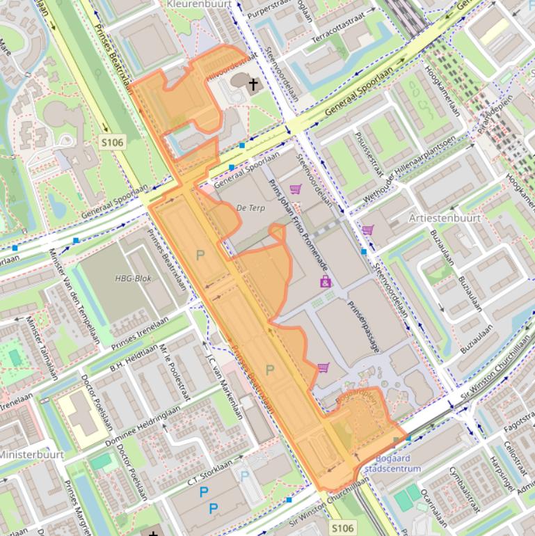 Kaart van postcodegebied 2284BK.